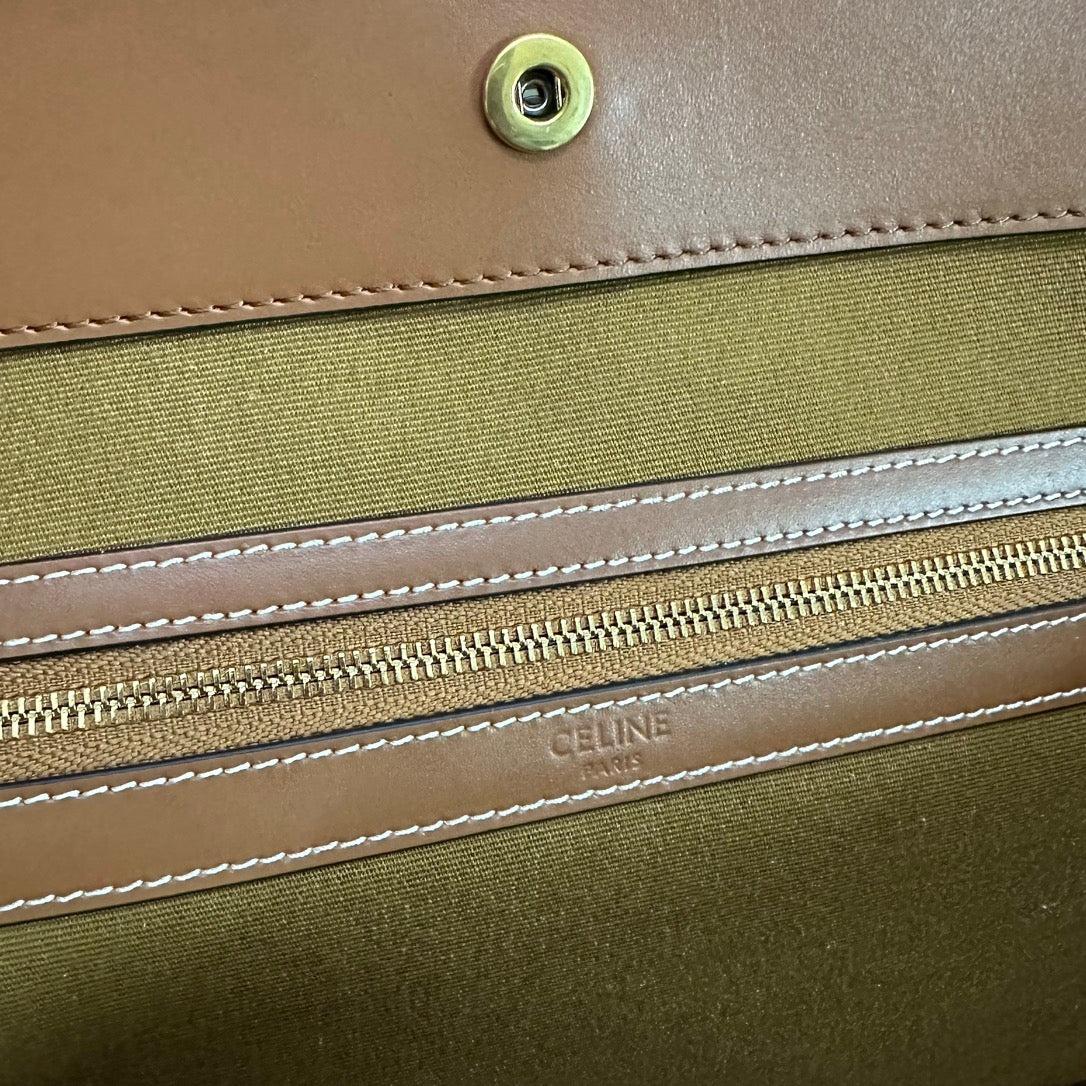 MEDIUM CABAS TRIOMPHE CANVAS 31.5 TAN CALFSKIN - Product Image 2