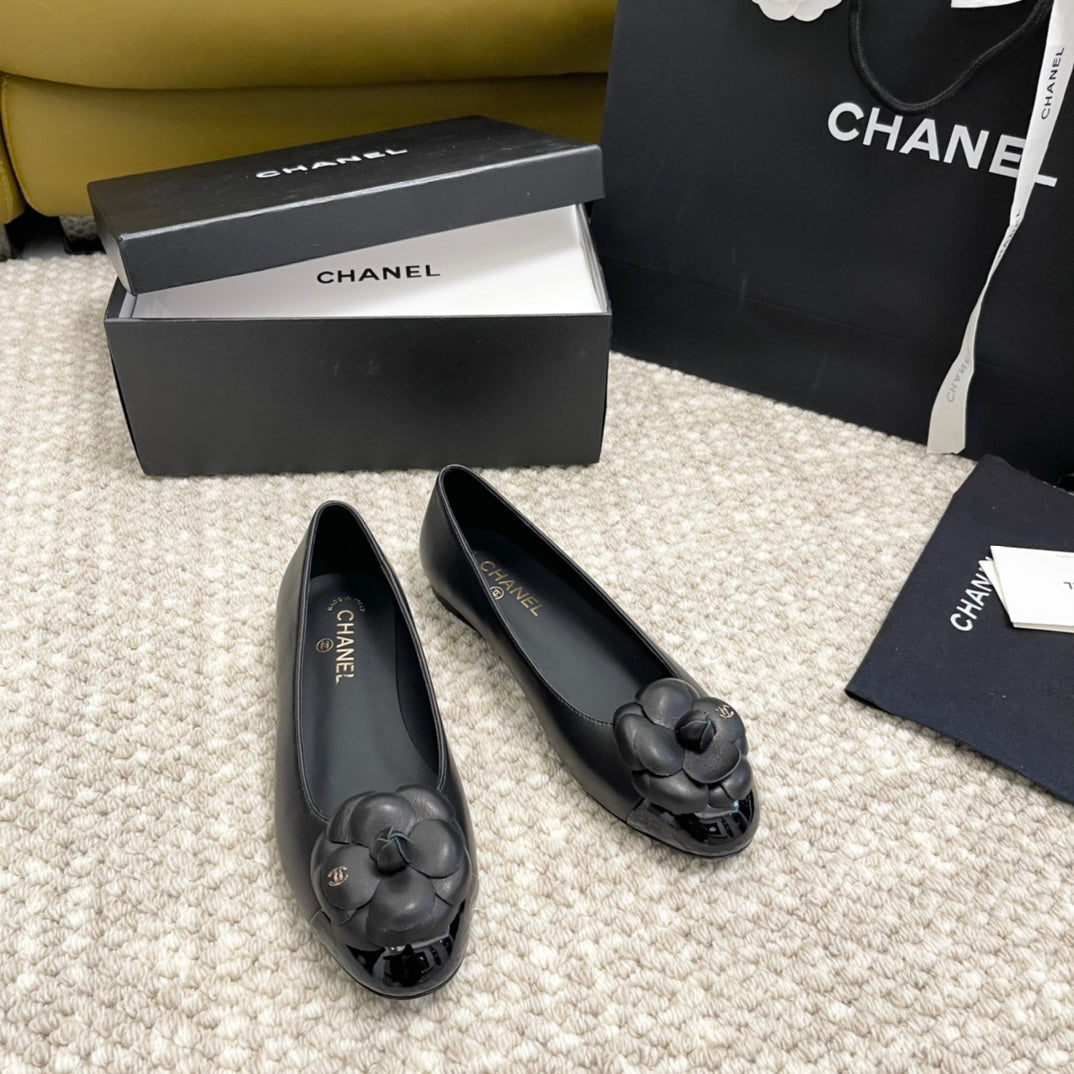 ballet flat flower black calfskin - Product Image 8