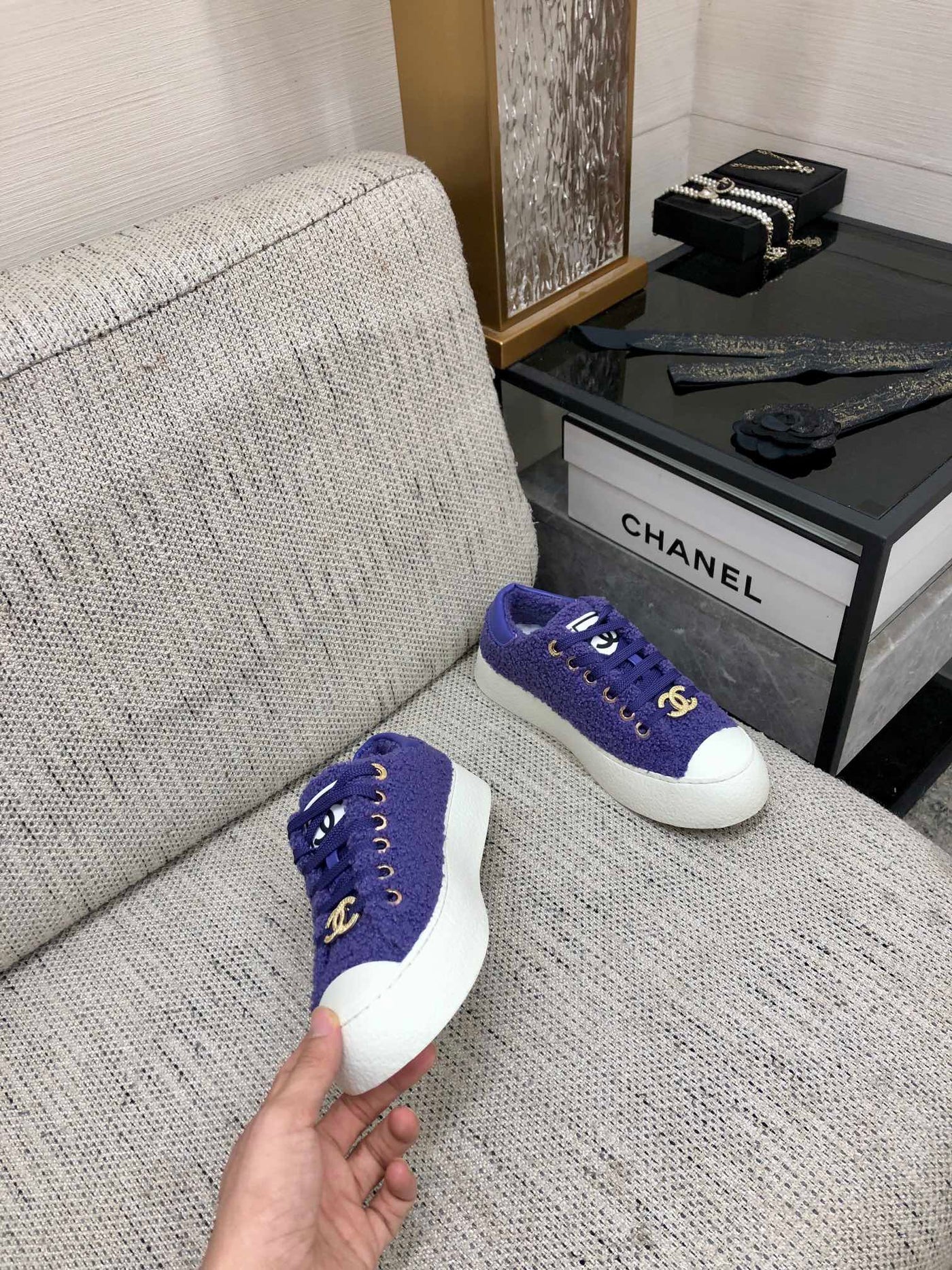 CC Low Sneaker Purple Wool - Product Image 5