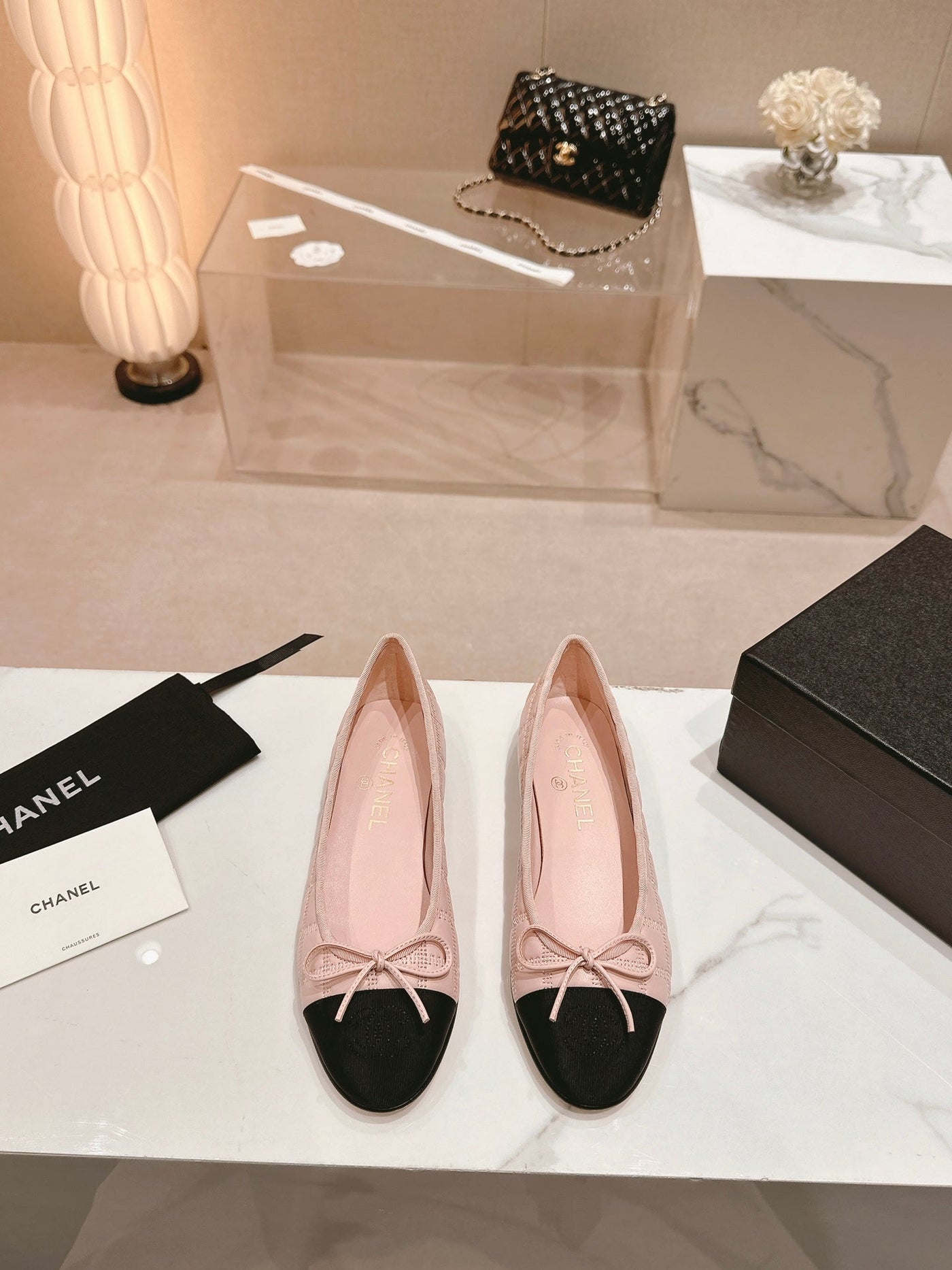 ballet flats pink lambskin embroidery grosgrain - Product Image 8