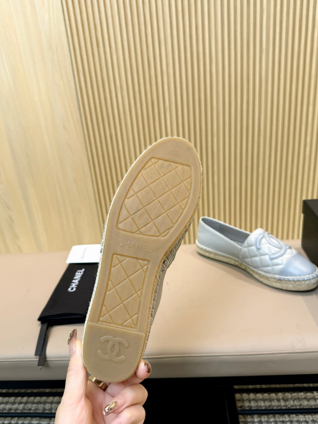 cc espadrilles grey cloud blue quilted caflskin - Product Image 9