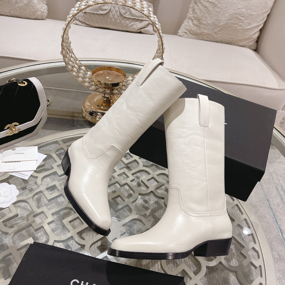 CC High Boots 30mm In White Cowhide 943249 - Product Image 6
