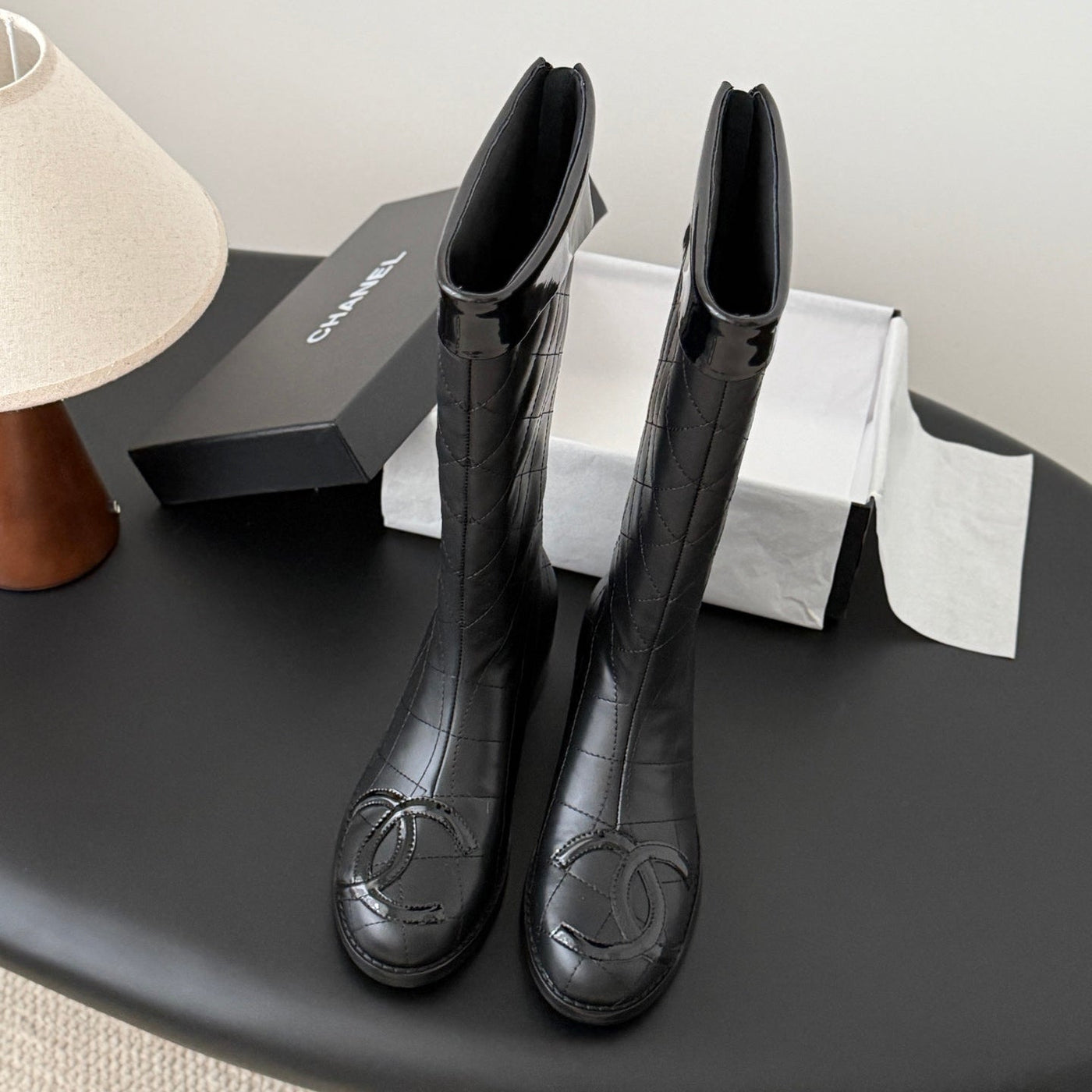 CC Cambon Mid-Calf Boots Black Cowhide 550636 | Studio Nafay