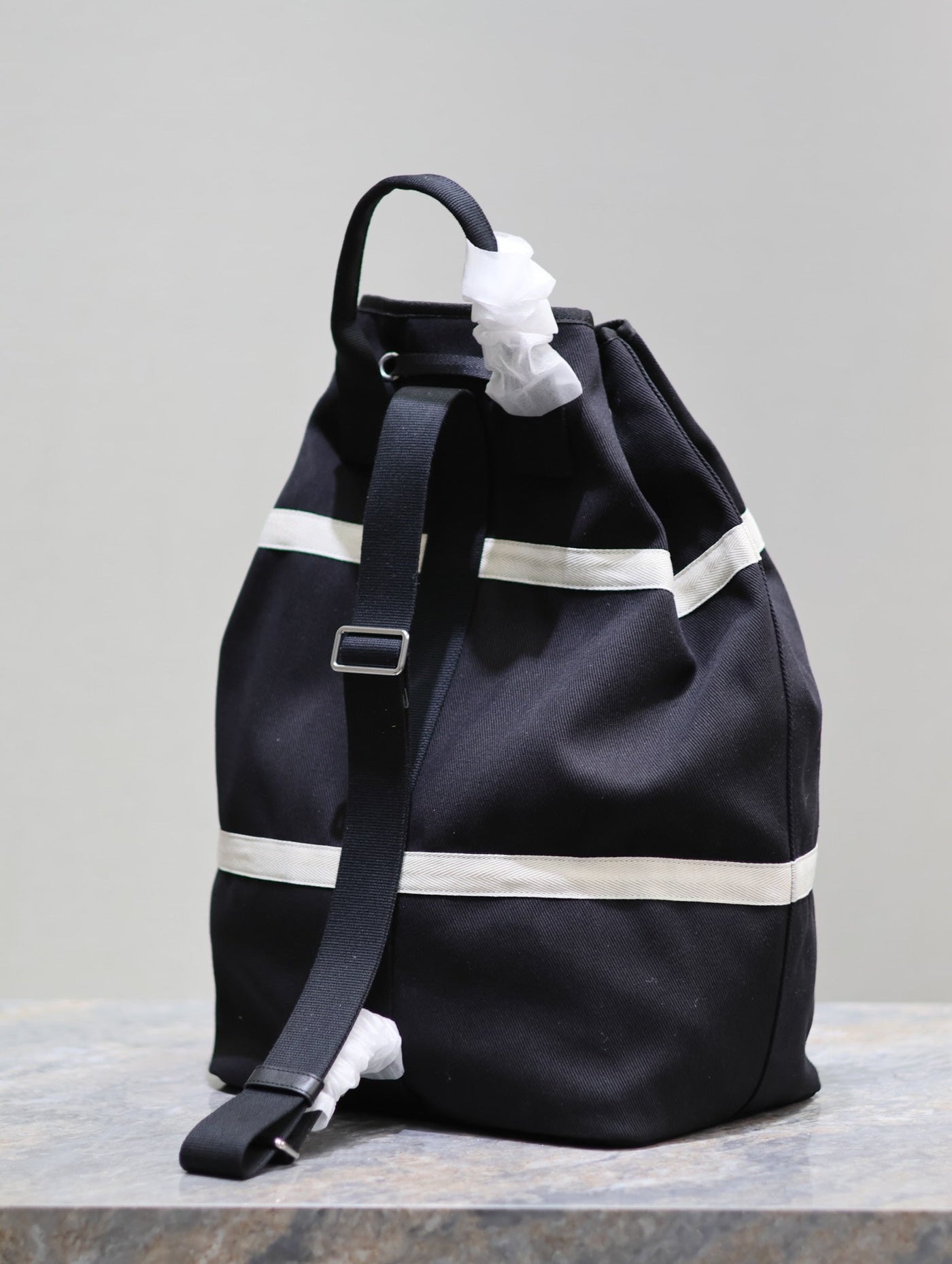 RIVE GAUCHE BACKPACK 49 IN BLACK MIX WHITE CANVAS - Product Image 5