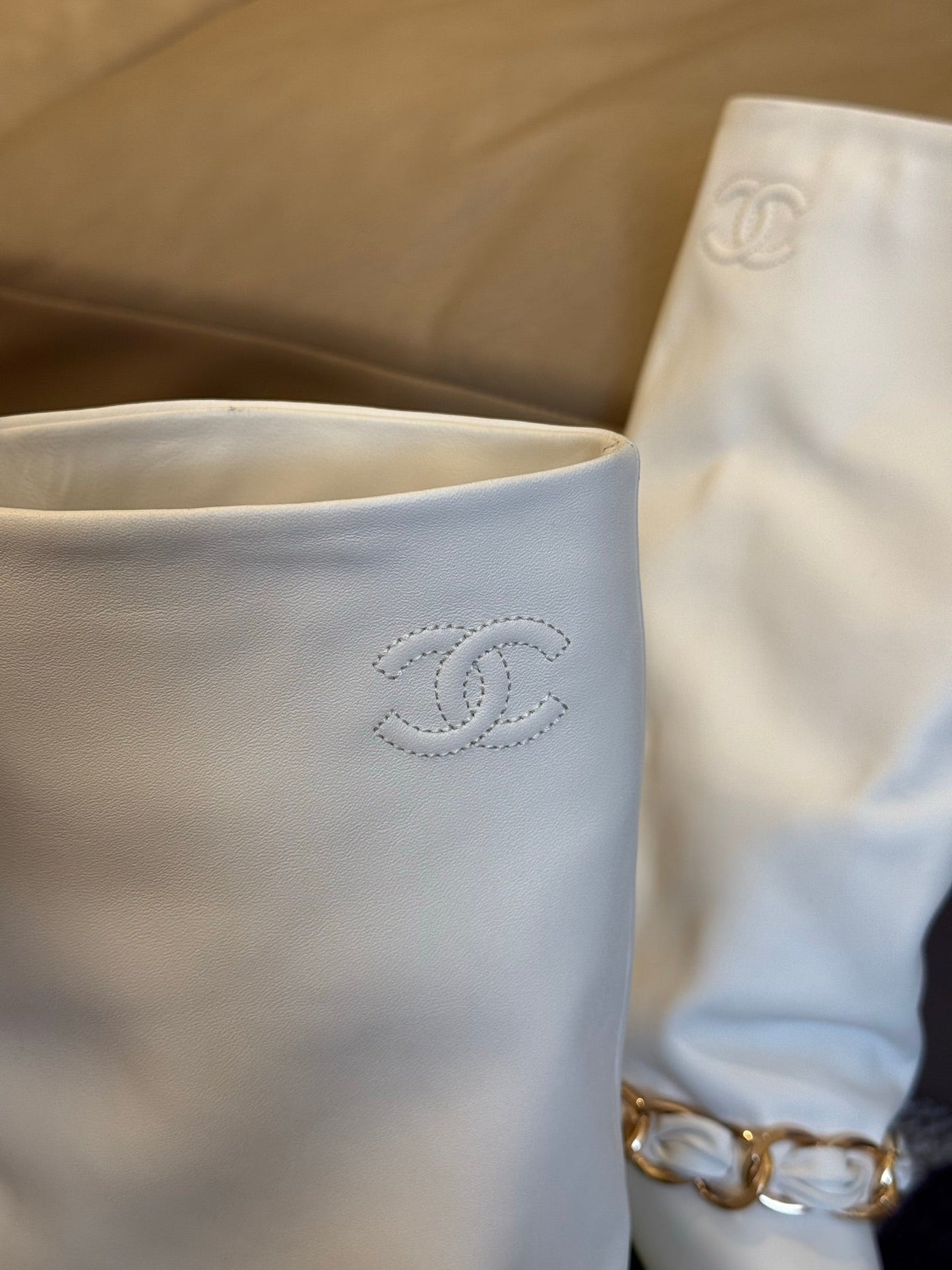 CC 25 High Boot White Calfskin 409133 - Product Image 9