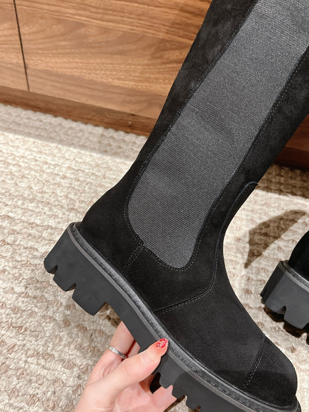 CC Chelsea High Boots Black Suede 937070 - Product Image 8