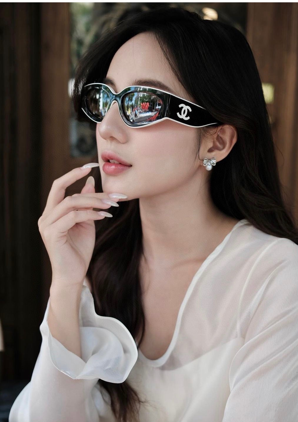 CC Sunglassses Black Mix White 6056 - Product Image 4