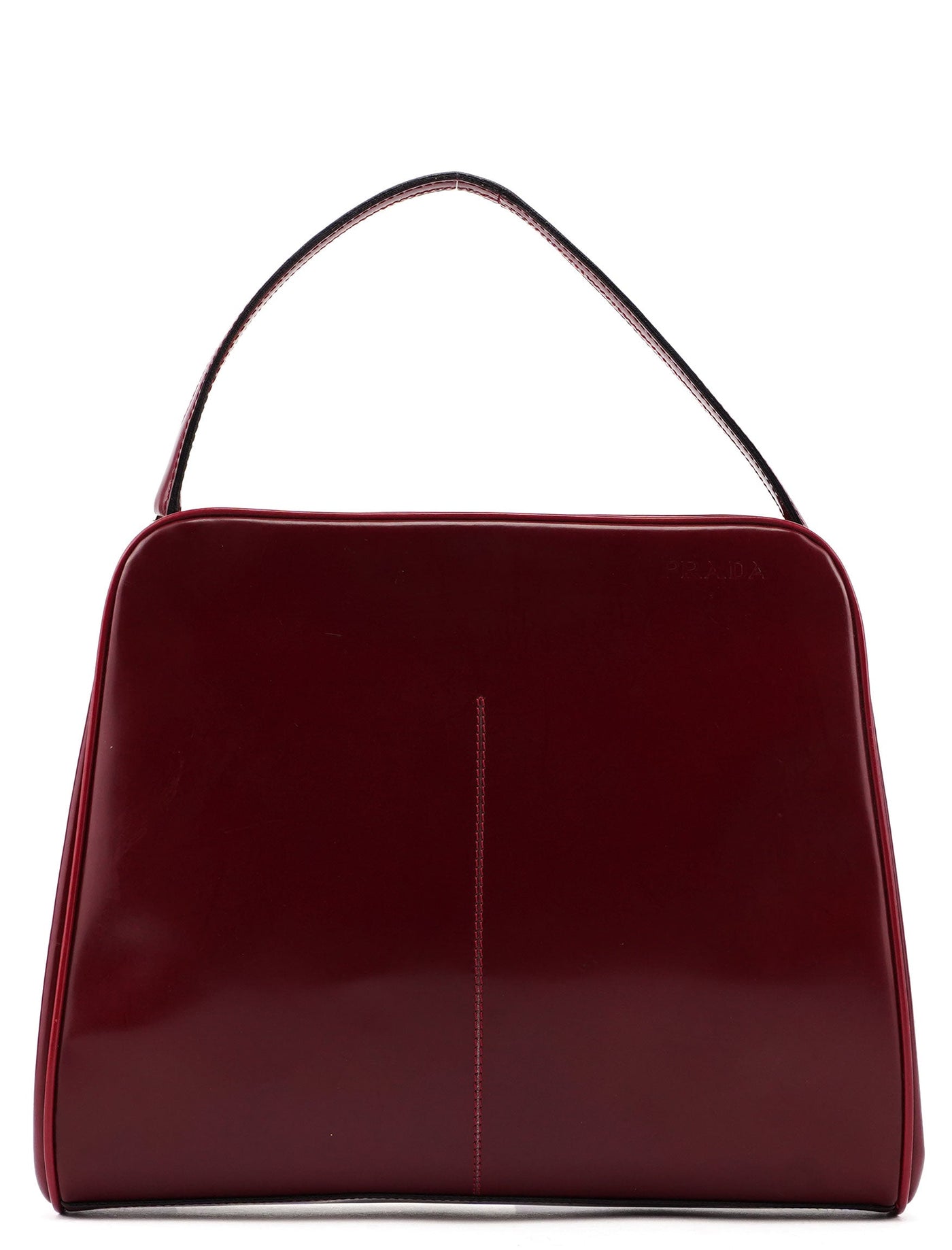 Burgundy Spazzolato Top Handle Clutch Bag | Studio Nafay