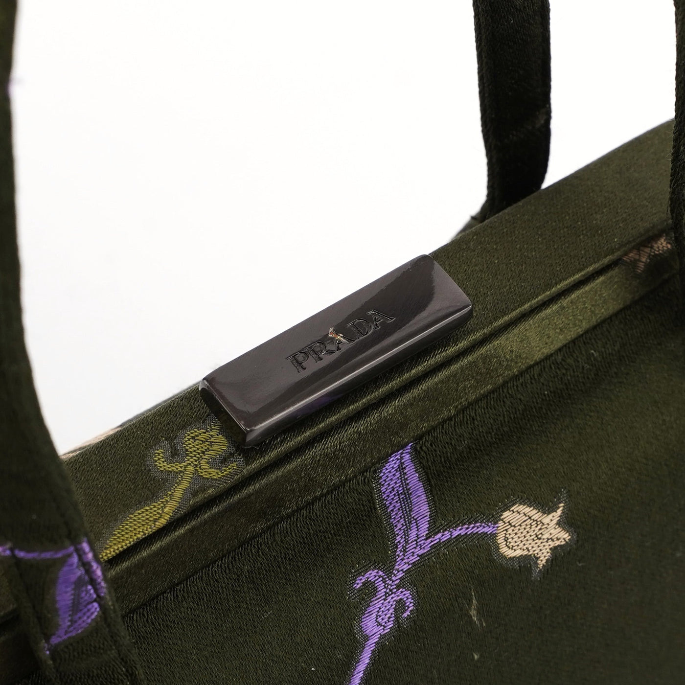 Green Silk Floral Clutch Bag - Product Image 6