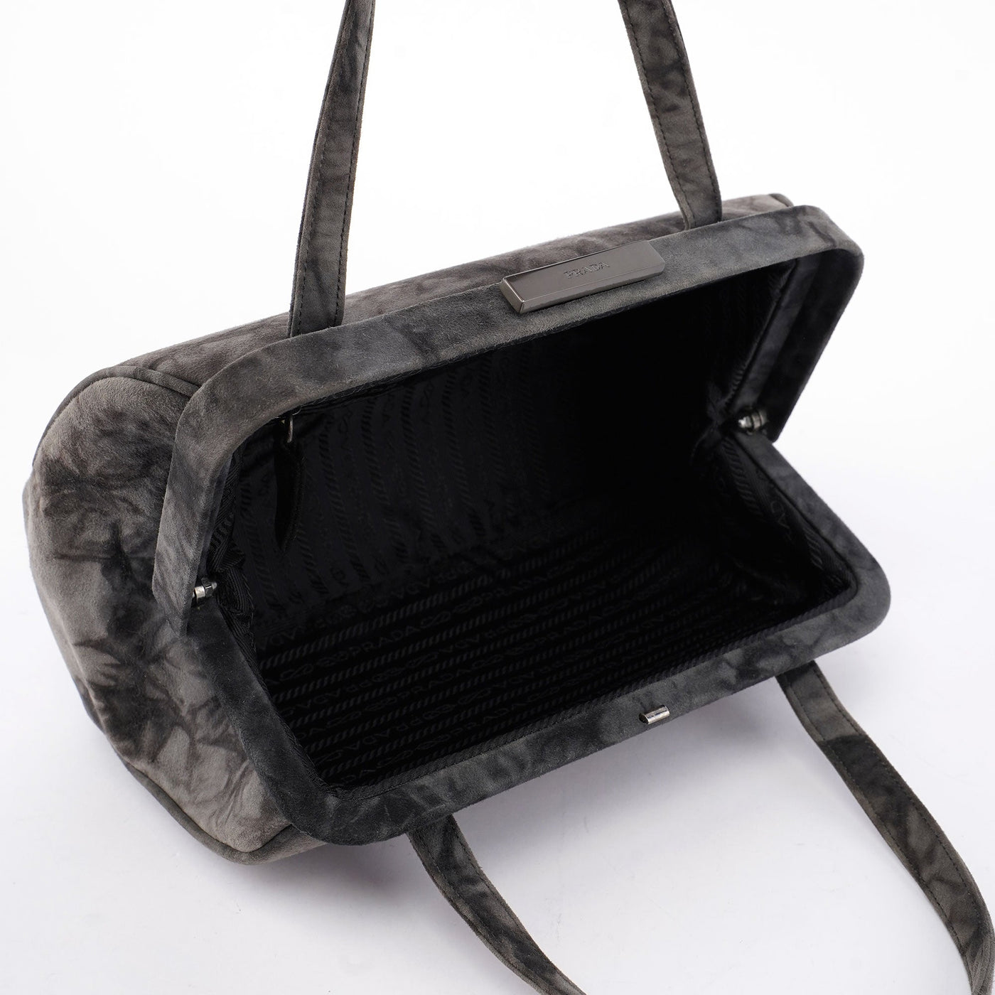 Grey Tie Dye Clutch Top Handle Bag - Product Image 9