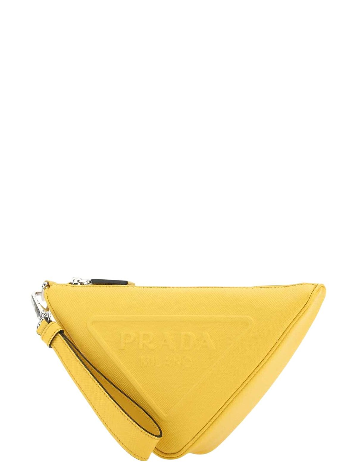 YELLOW LEATHER TRIANGLE CLUTCH - Product Image 2