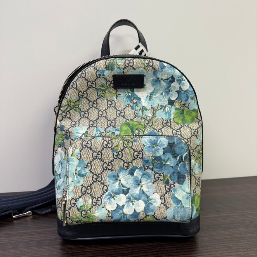 Gucci Floral Backpack - A Rank, Blue/Green, Canvas - Product Image 4