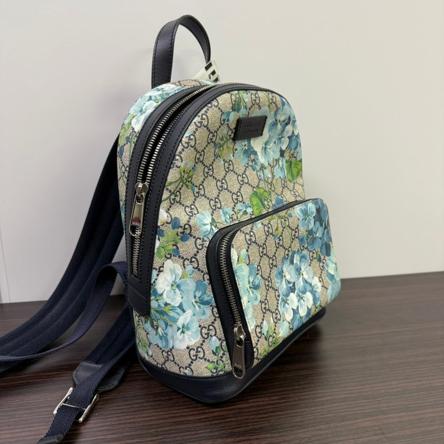 Gucci Floral Backpack - A Rank, Blue/Green, Canvas - Product Image 2