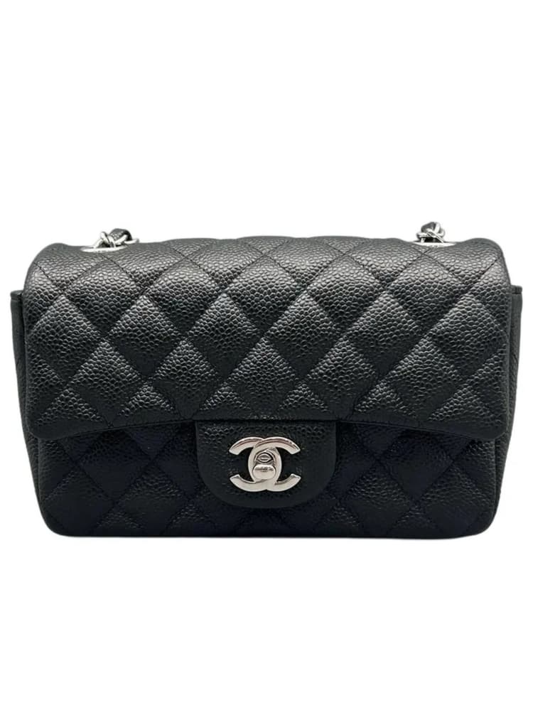 Chanel Classic Crossbody Bag Black in Caviar Leather, Silver hardware -001185DT | Studio Nafay