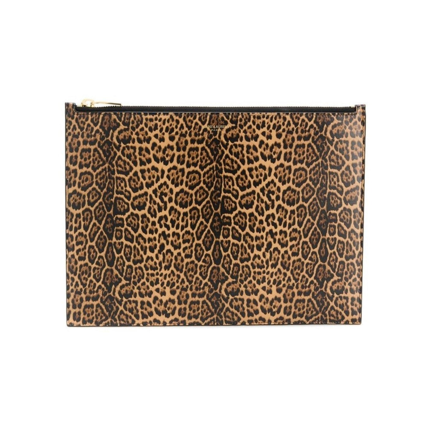 Saint Laurent Leopard Printed Calfskin Leather Large Pouch - Product Image 5