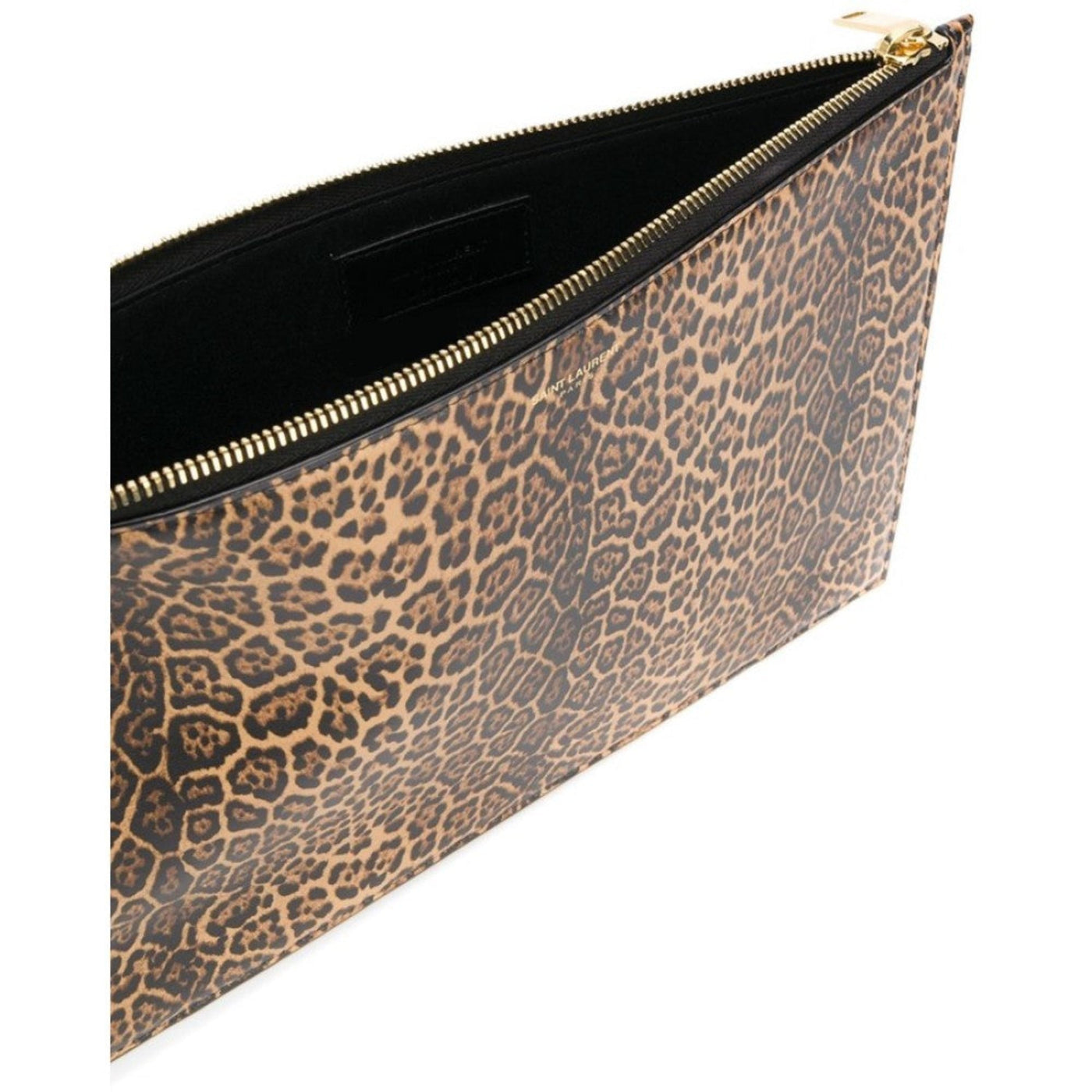 Saint Laurent Leopard Printed Calfskin Leather Large Pouch - Product Image 3