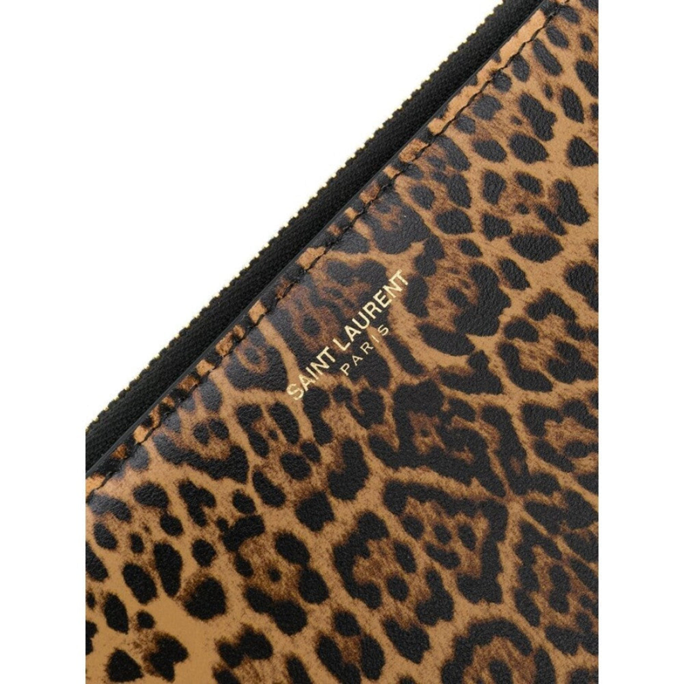 Saint Laurent Leopard Printed Calfskin Leather Large Pouch - Product Image 4