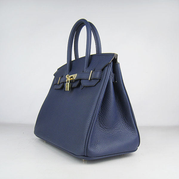 Hermes Birkin 30cm Togo Leather Handbags Dark Blue Golden | Studio Nafay