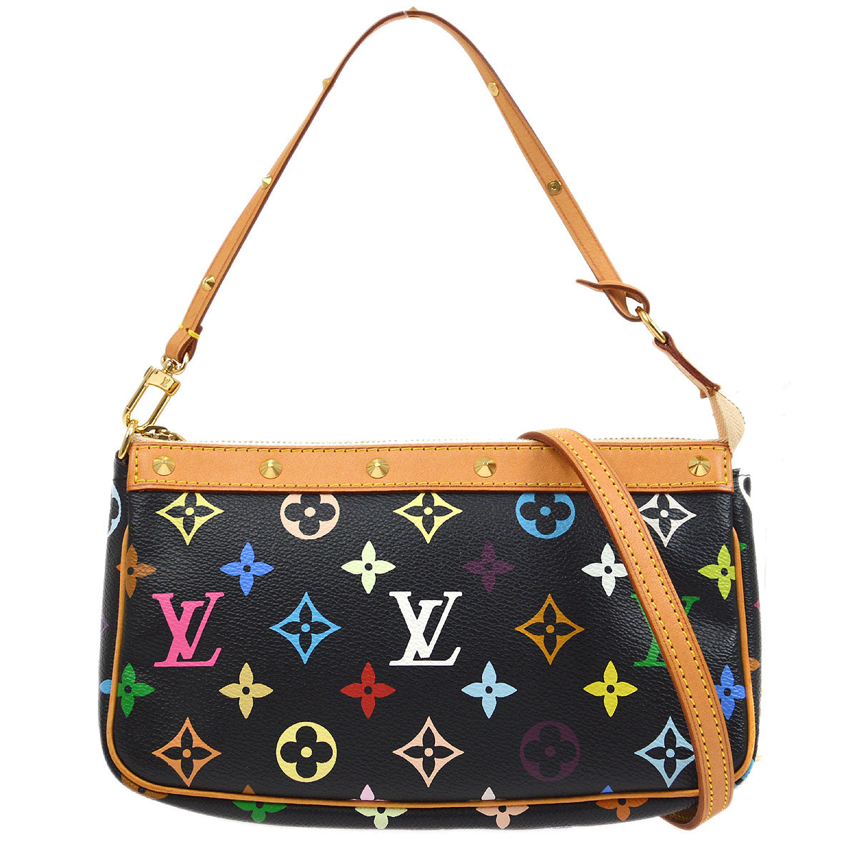 Louis Vuitton Black Multicolor Pochette Accessoires in Black