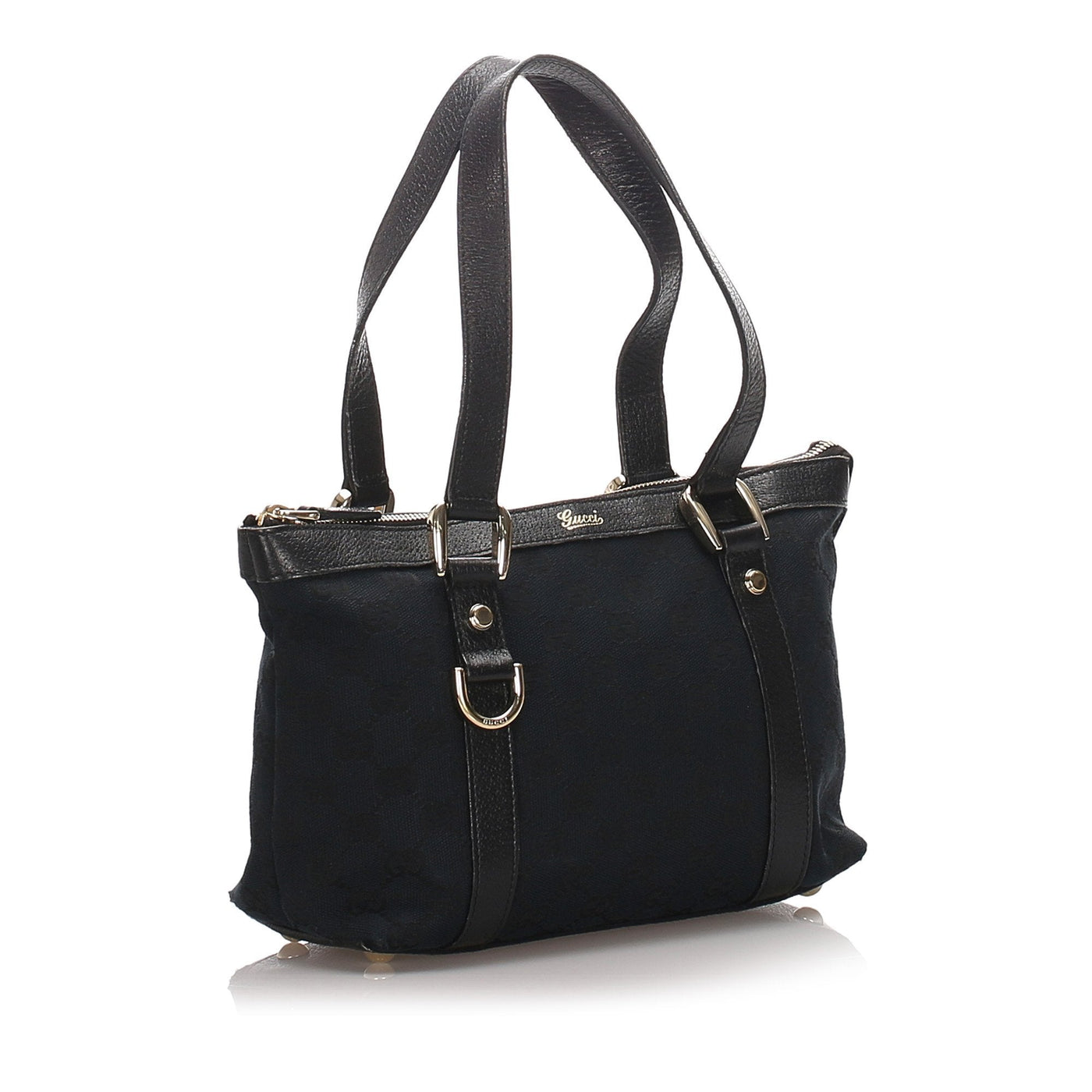 Gucci Black Canvas Fabric GG Tote Bag Italy - Product Image 2