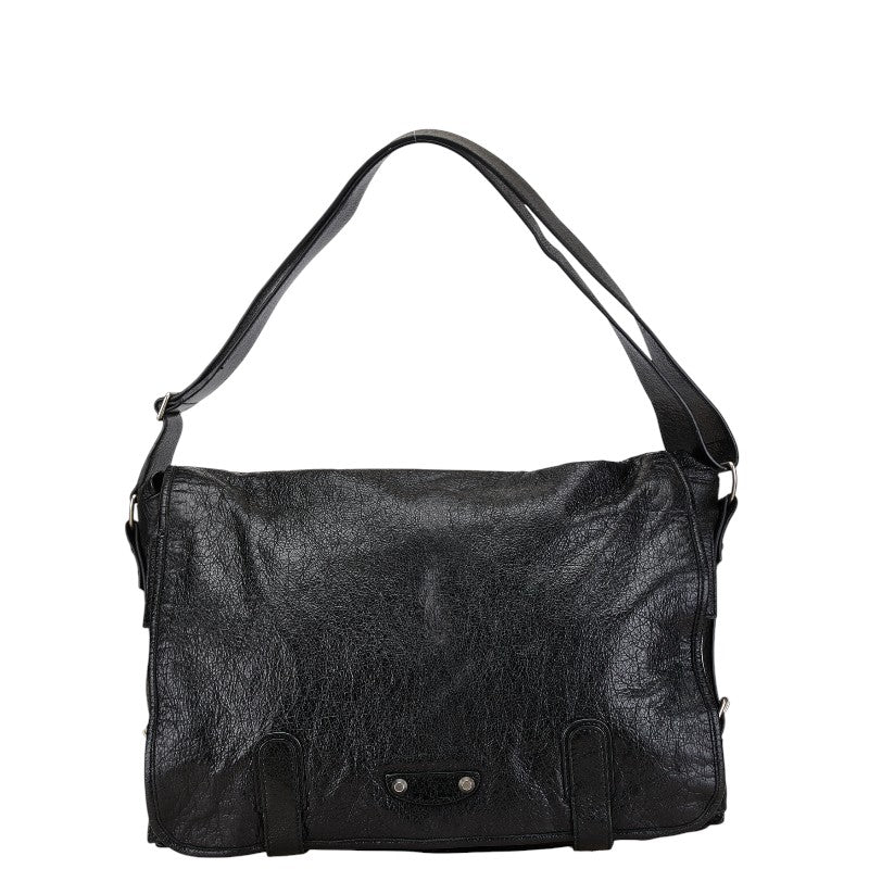 Balenciaga Leather Classic Messenger Bag Black | Studio Nafay