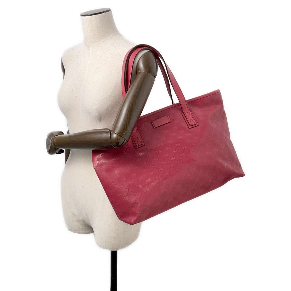GUCCI GG Imprime Tote Bag Red211137 PVC Leather - Product Image 4
