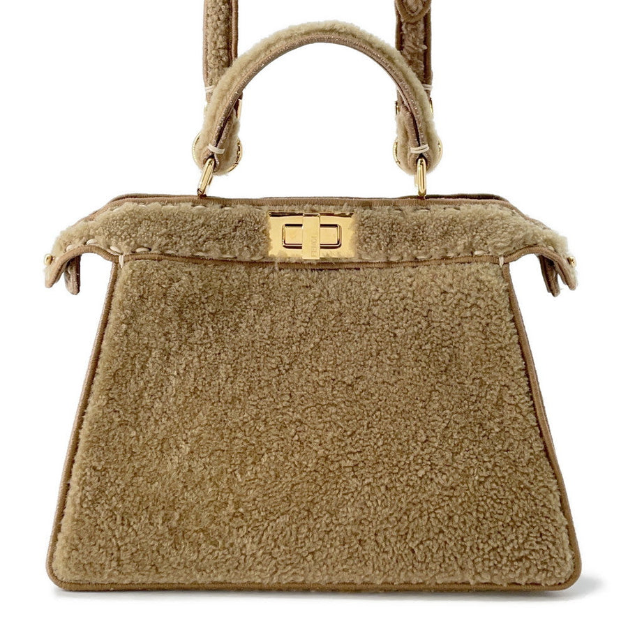 FENDI Peekaboo Icy You Brown8BN327 Mouton Size Small | Studio Nafay