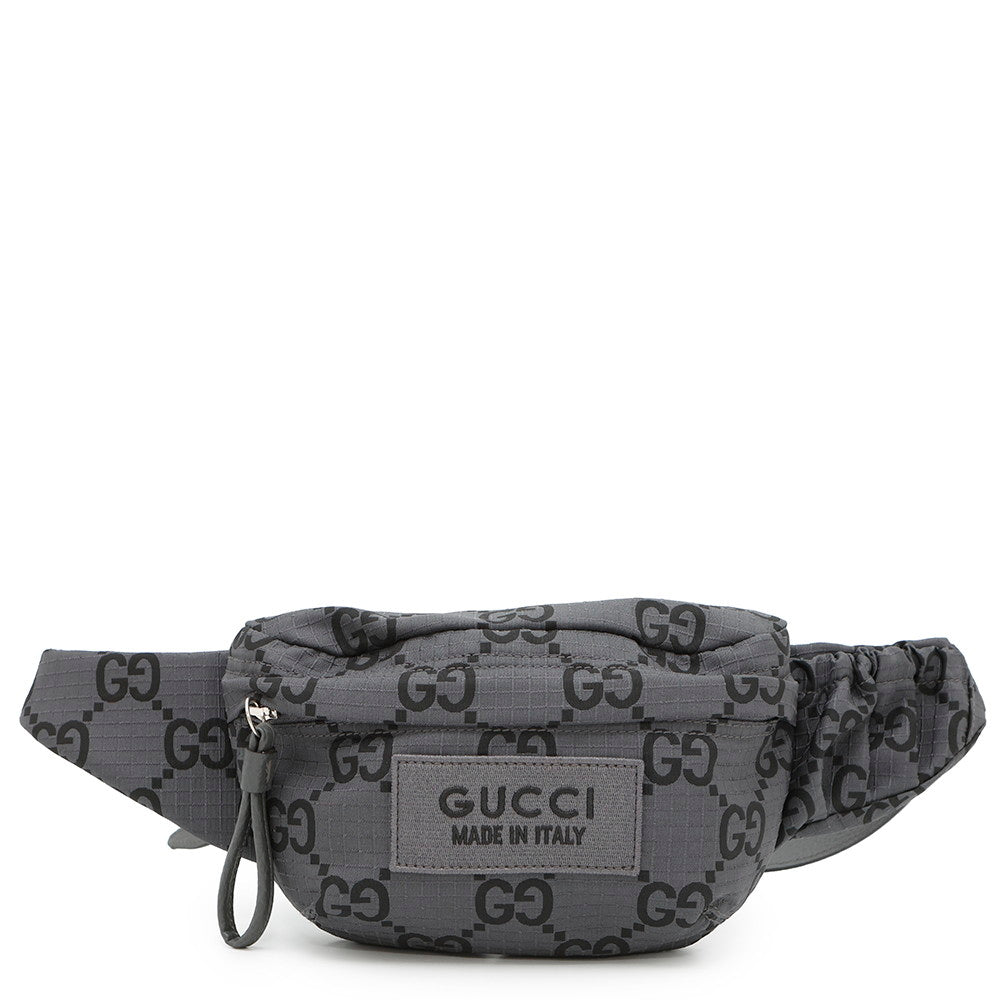 GUCCI GG Recycled Polyester Belt Bag Gray/Black767934 Eco-friendly NylonGG Polyester | Studio Nafay