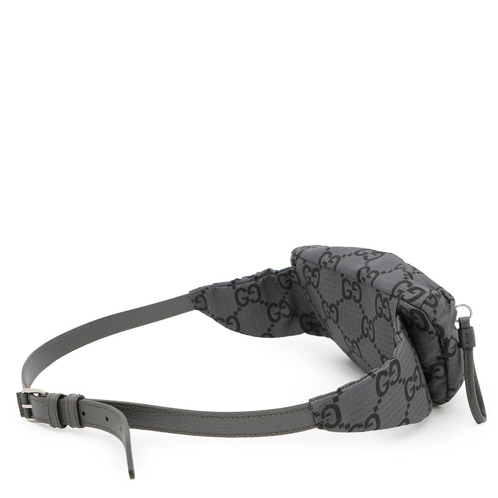 GUCCI GG Recycled Polyester Belt Bag Gray/Black767934 Eco-friendly NylonGG Polyester - Product Image 2