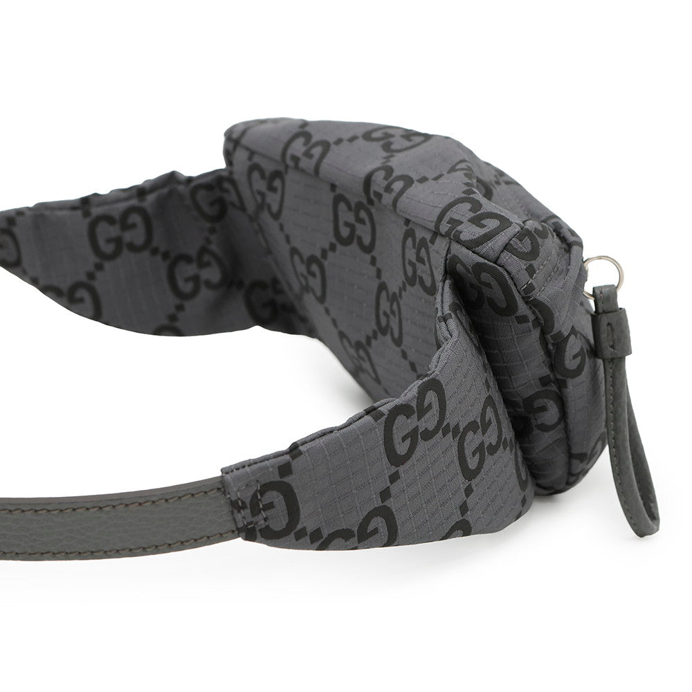 GUCCI GG Recycled Polyester Belt Bag Gray/Black767934 Eco-friendly NylonGG Polyester - Product Image 3