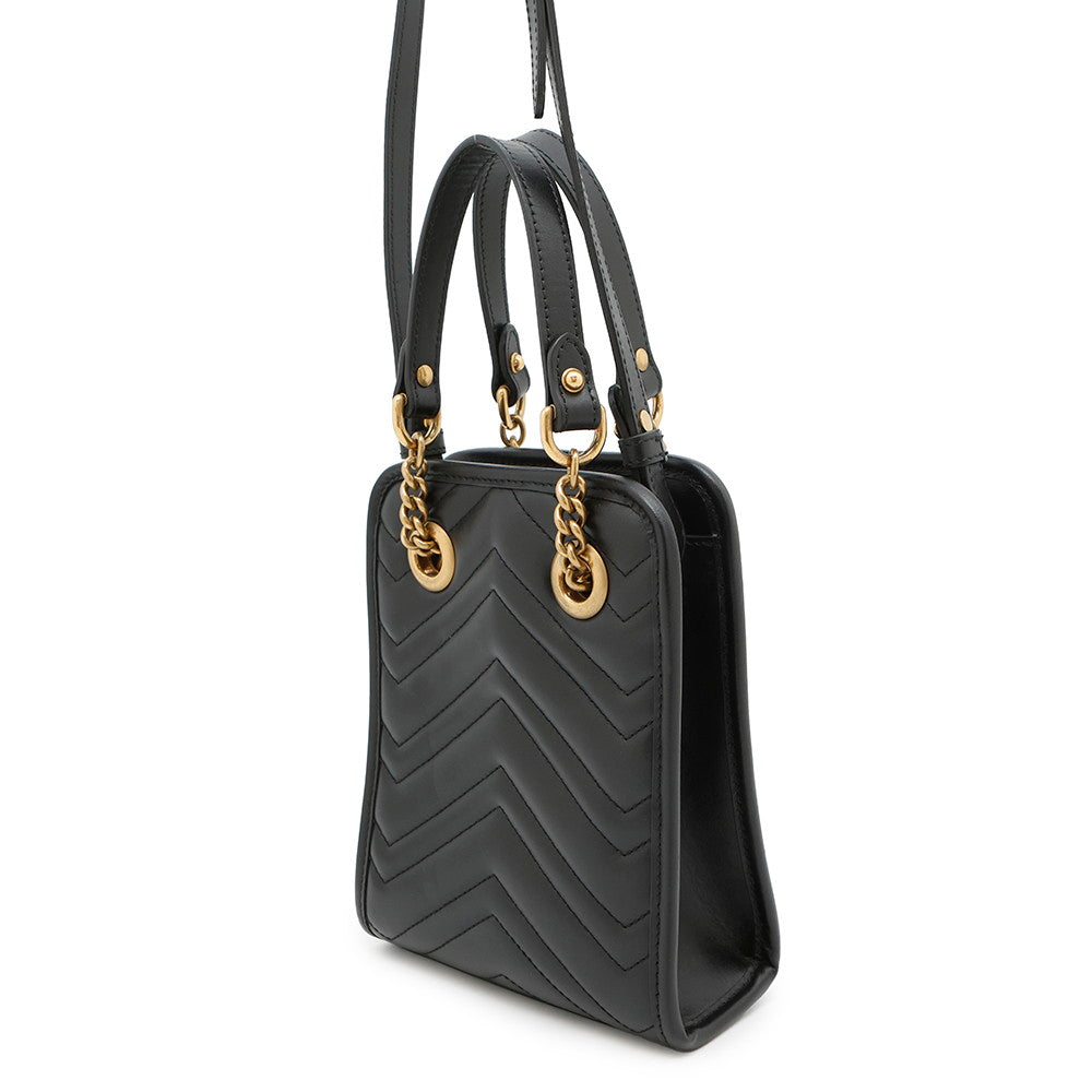 GUCCI GG Marmont Quilted Mini 2WAYHandbag Black696123 Leather - Product Image 2