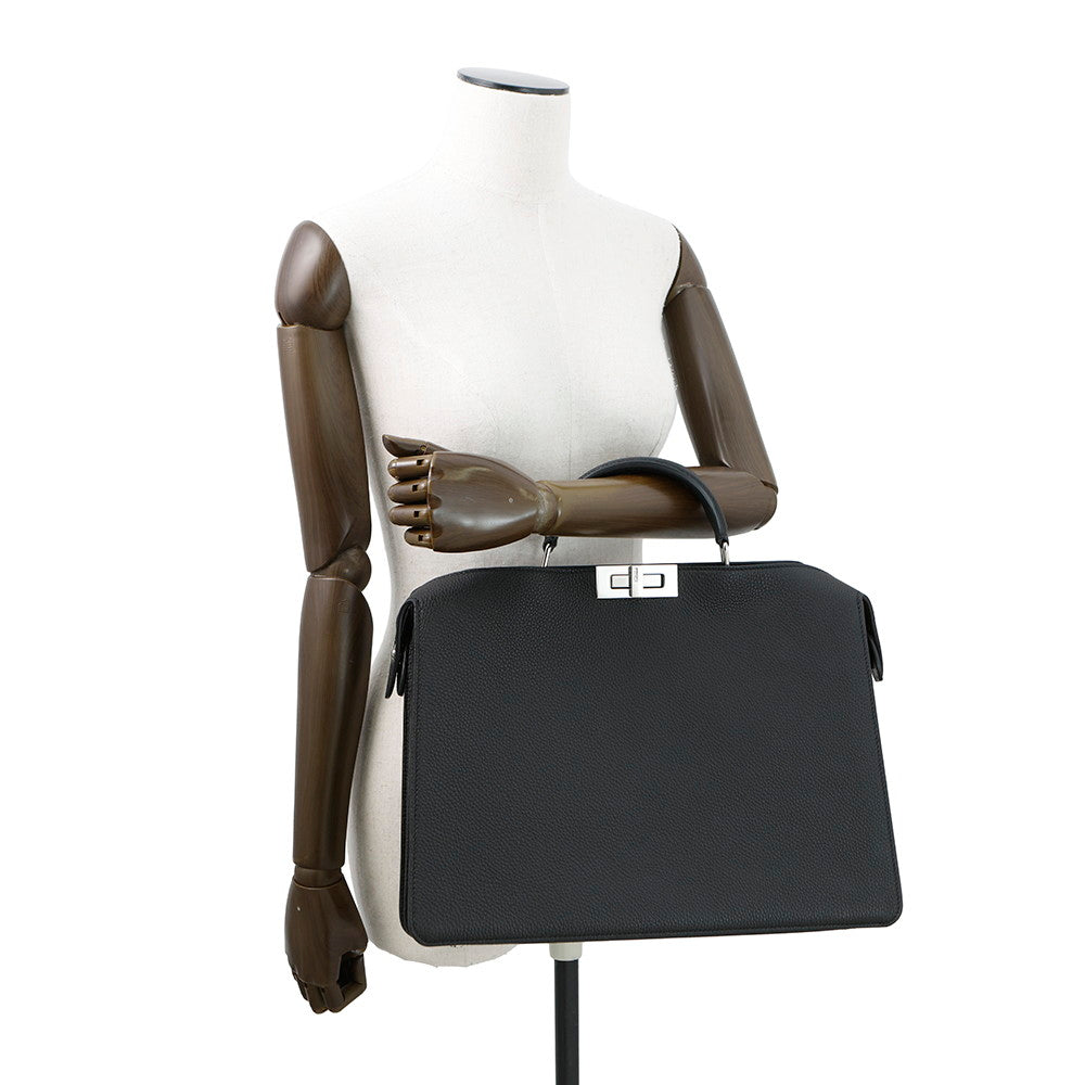FENDI Peekaboo Icy You Black7VA529 Leather Size Medium - Product Image 4