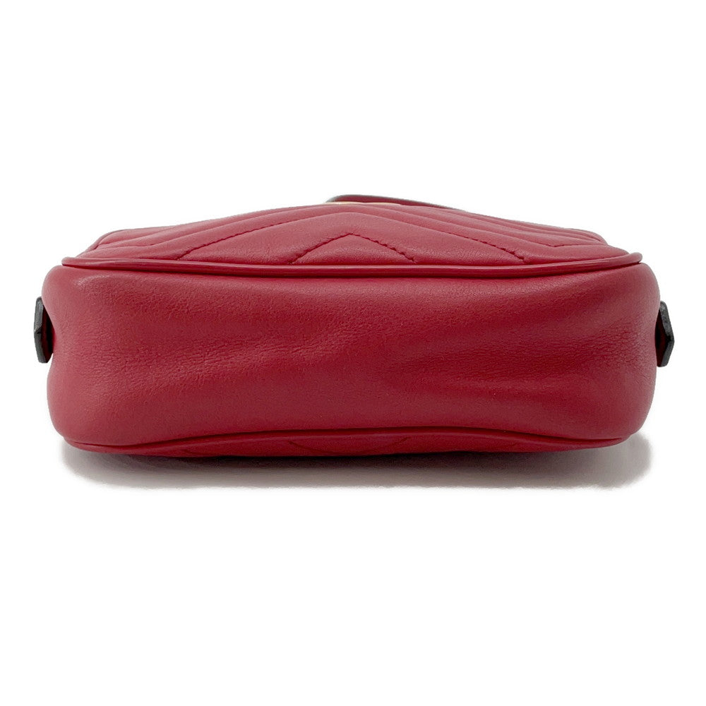 GUCCI GG Marmont Mini Shoulder Bag Red/Beige448065 Leather Size Mini - Product Image 3