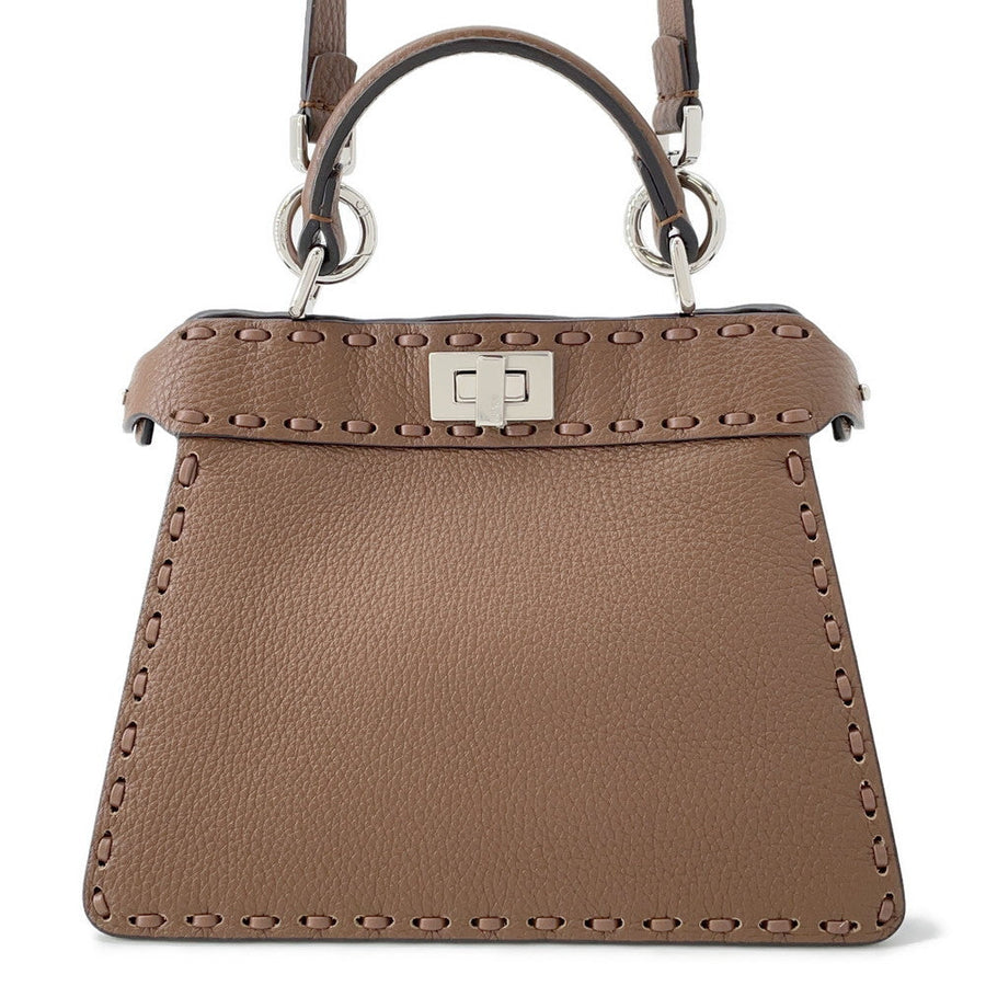 FENDI Peekaboo Selleria I see you Brown8BN335 Leather Size Petit | Studio Nafay