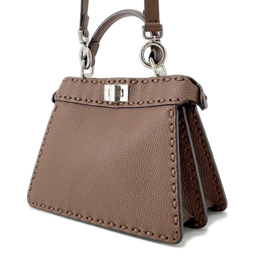 FENDI Peekaboo Selleria I see you Brown8BN335 Leather Size Petit - Product Image 2