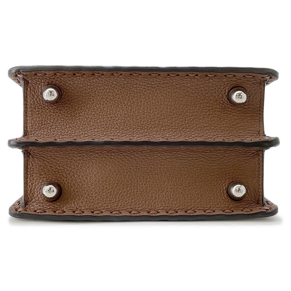 FENDI Peekaboo Selleria I see you Brown8BN335 Leather Size Petit - Product Image 3