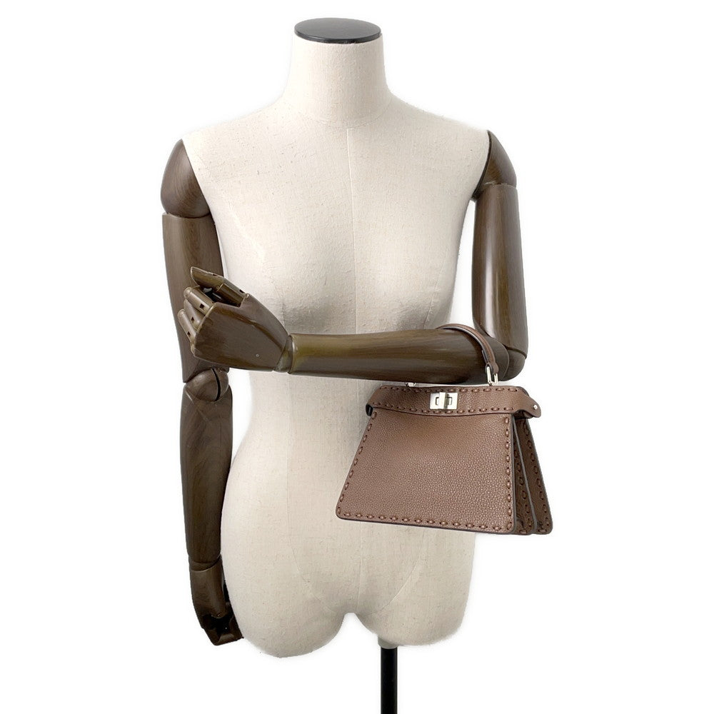 FENDI Peekaboo Selleria I see you Brown8BN335 Leather Size Petit - Product Image 4