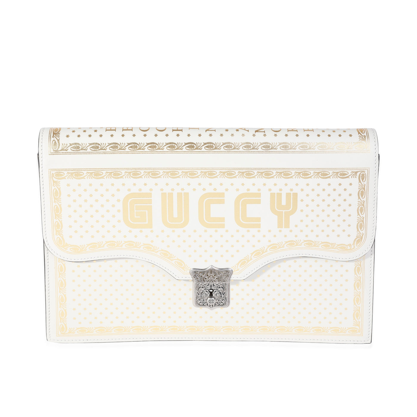 Gucci x Sega Mystic White Star Printed Calfskin GUCCY Portfolio Clutch - Product Image 7