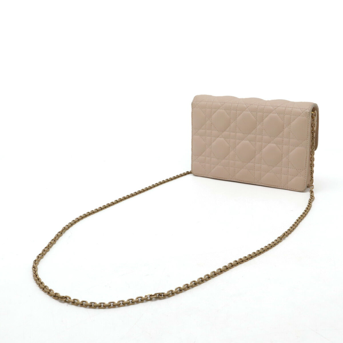 Dior Leather Dior Addict Cannage Chain Wallet Clutch Bag