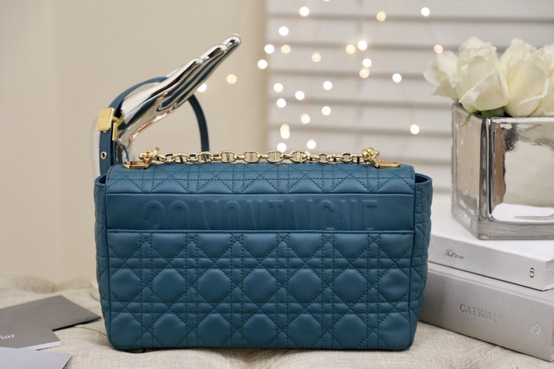 LARGE CARO BAG 28 DEEP OCEAN BLUE SUPPLE CANNAGE CALFSKIN - Product Image 5
