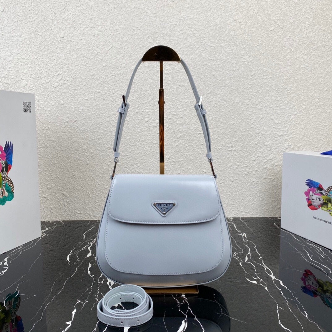 CLEO 24 CLOUD BLUE BRUSHED LEATHER SHOULDER BAG | Studio Nafay