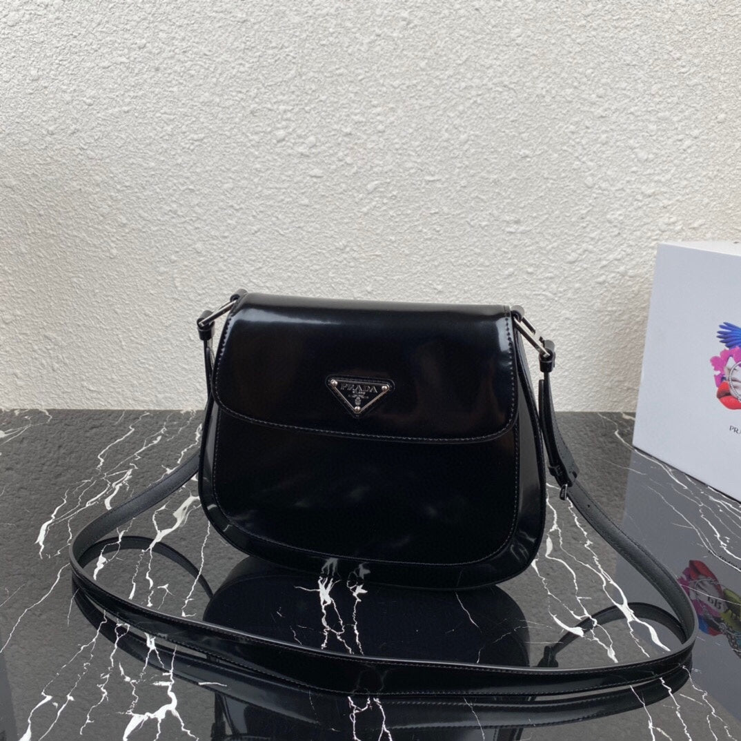 CLEO 24 BLACK BRUSHED LEATHER SHOULDER BAG - Product Image 9