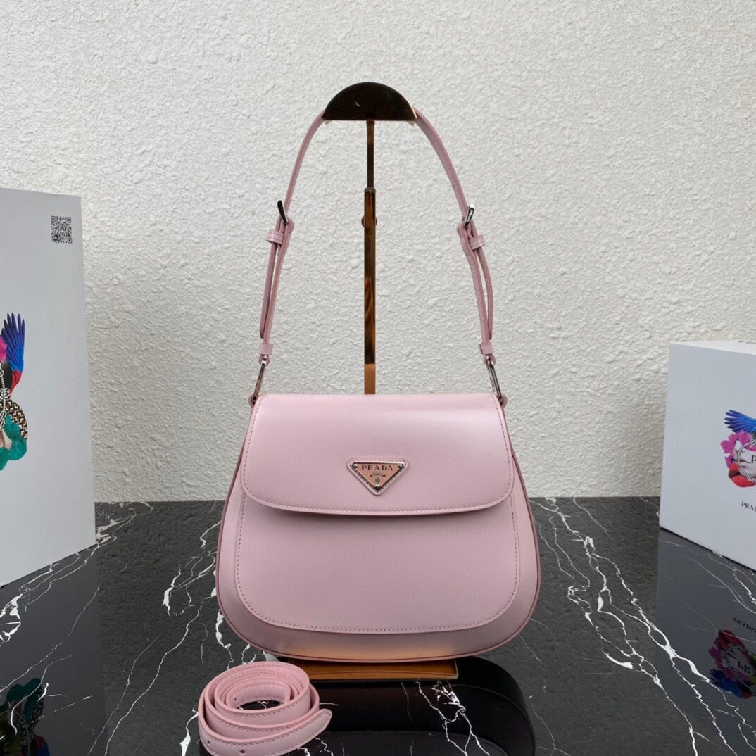 CLEO 24 PINK BRUSHED LEATHER SHOULDER BAG | Studio Nafay