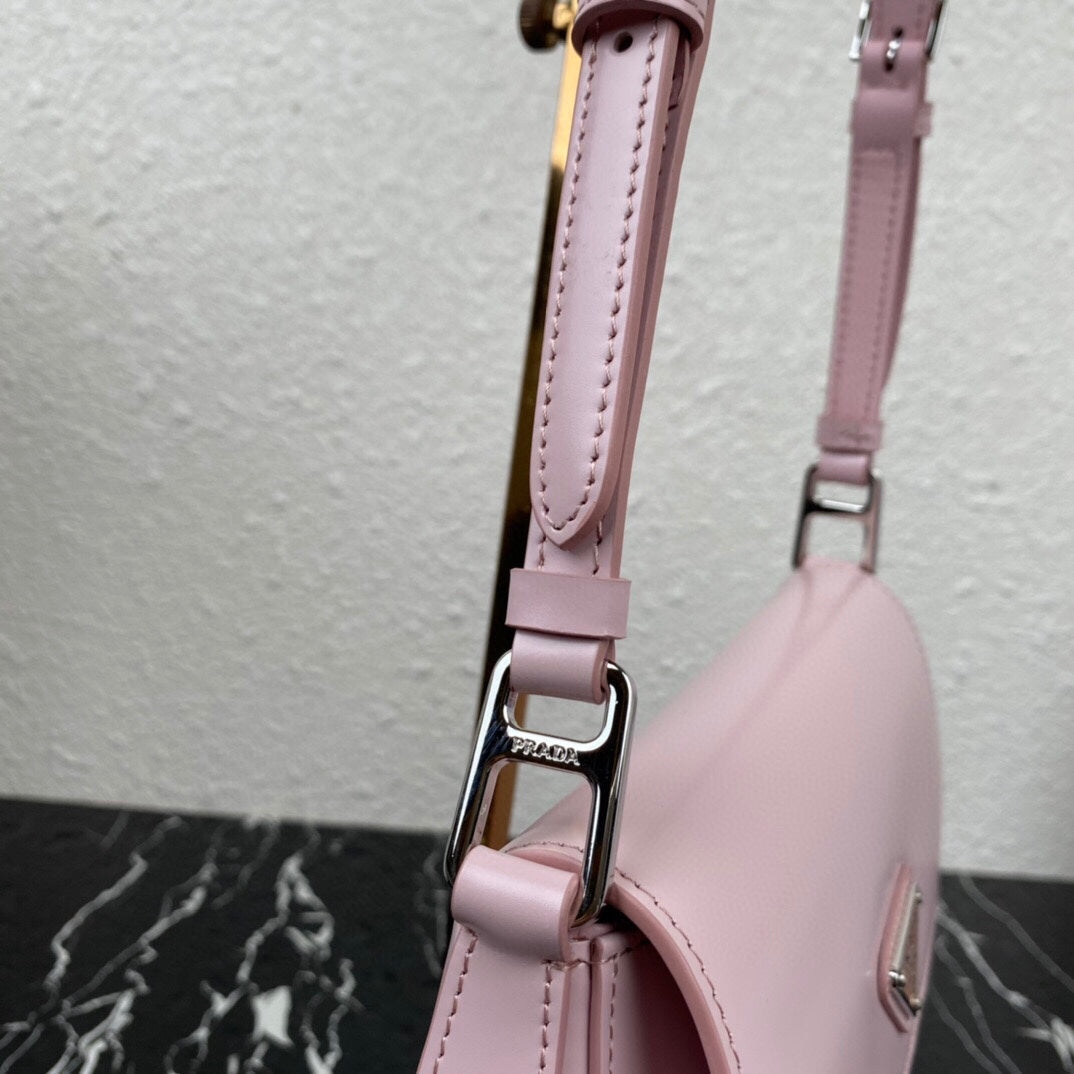 CLEO 24 PINK BRUSHED LEATHER SHOULDER BAG - Product Image 6