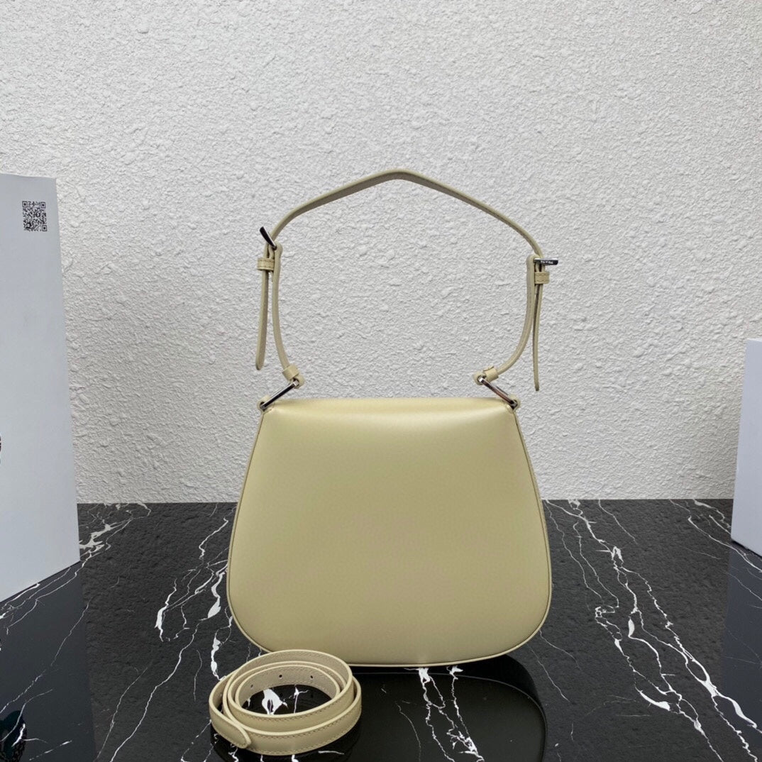CLEO 24 BEIGE BRUSHED LEATHER SHOULDER BAG - Product Image 3