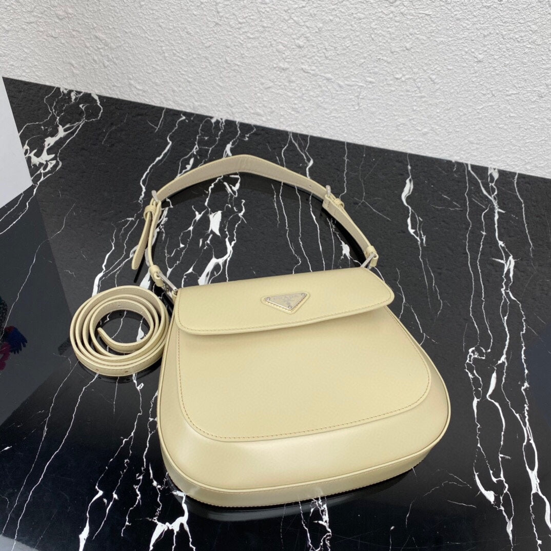 CLEO 24 BEIGE BRUSHED LEATHER SHOULDER BAG - Product Image 6