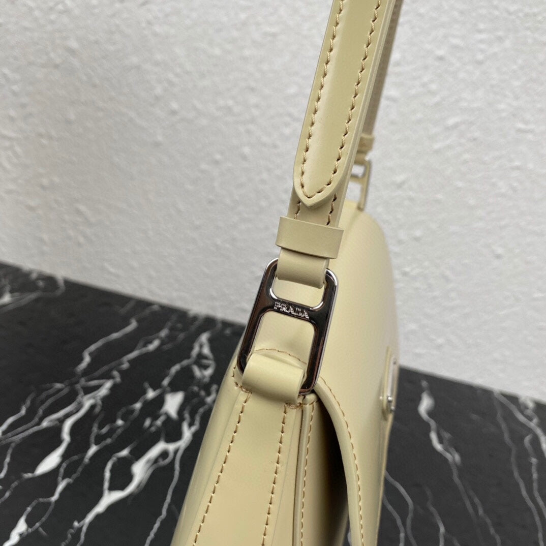 CLEO 24 BEIGE BRUSHED LEATHER SHOULDER BAG - Product Image 7