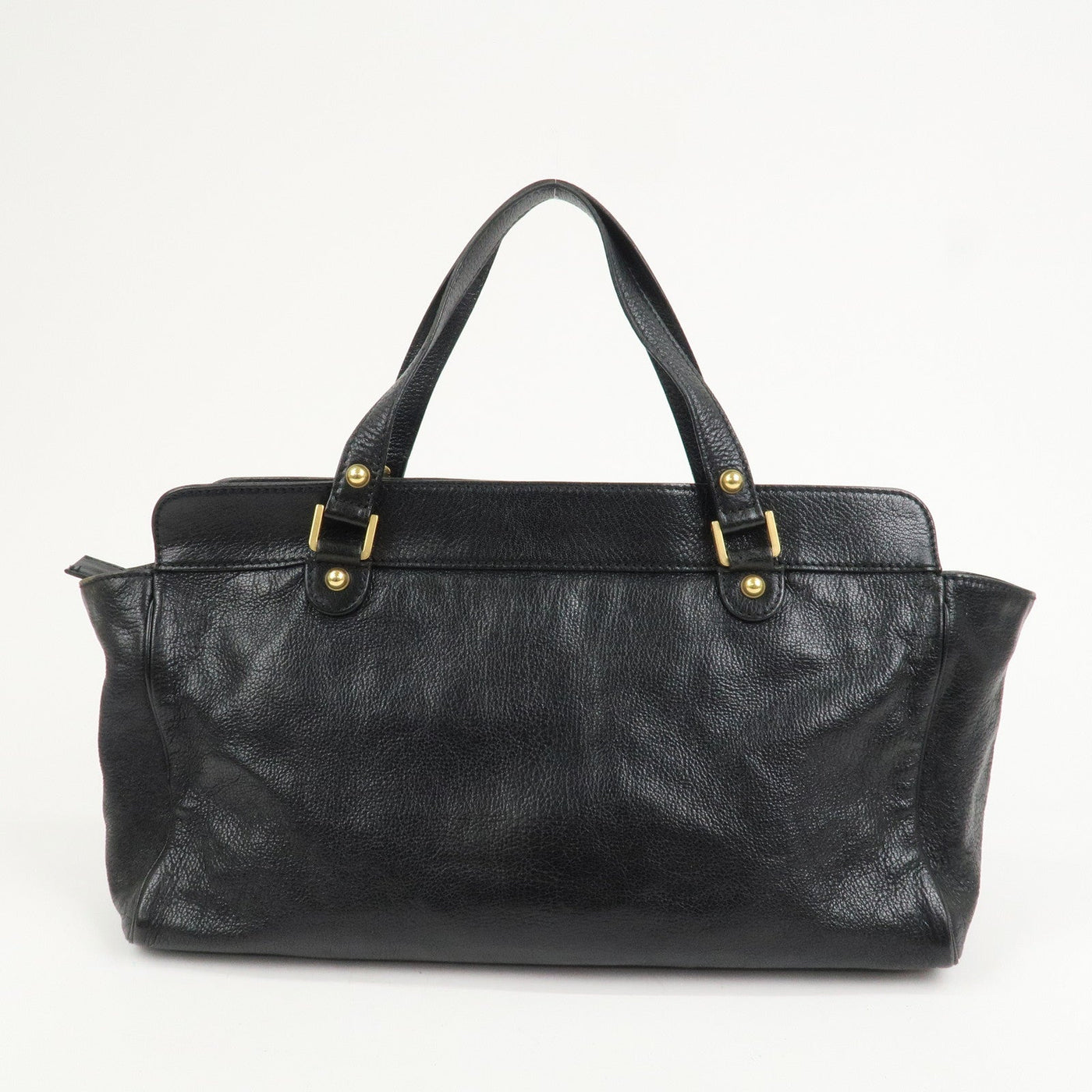 GUCCI Interlocking G Leather Blondie Studs Hand Bag Black 121551 | Studio Nafay