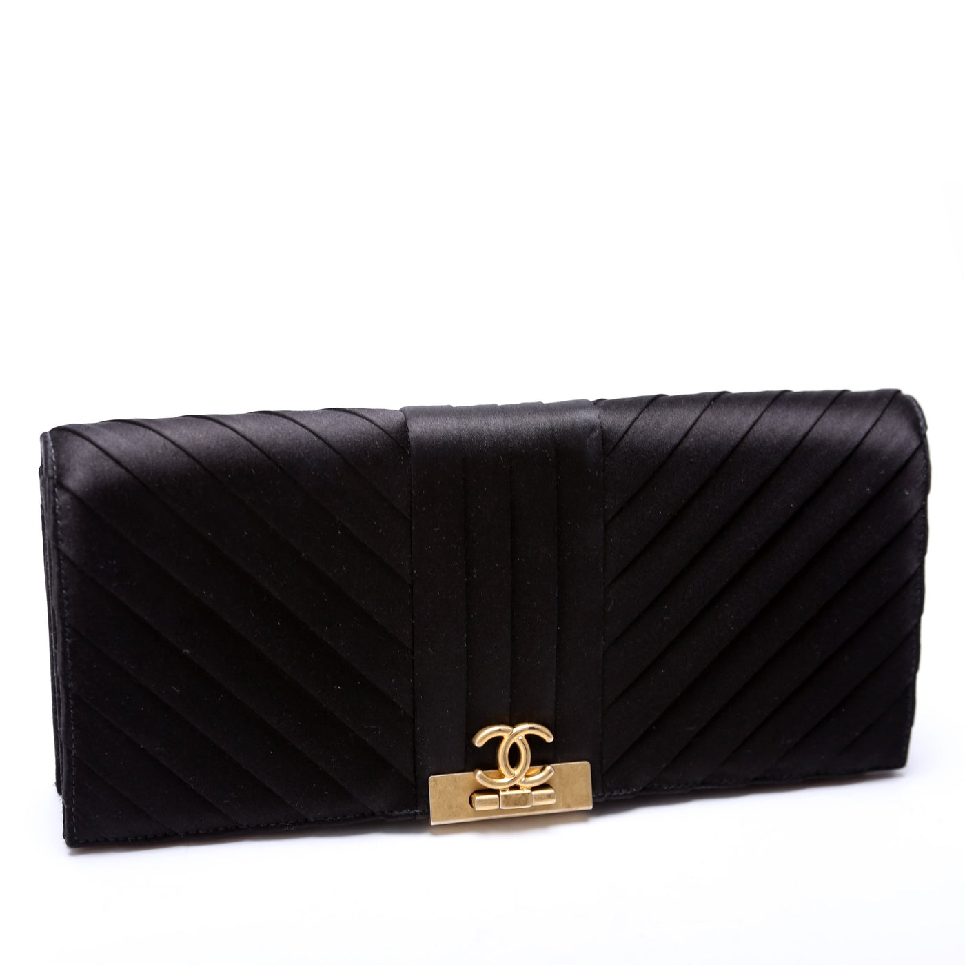 CC Flip Lock Pleated Satin Clutch 29M - Product Image 2