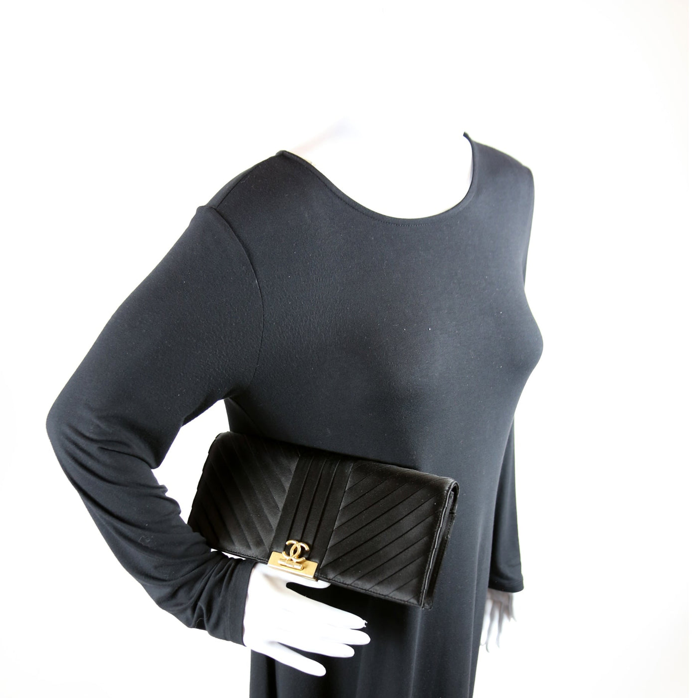 CC Flip Lock Pleated Satin Clutch 29M - Product Image 10
